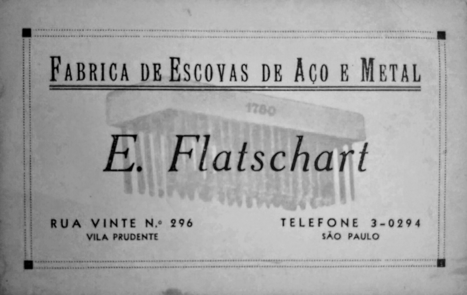 Cartão de visita E. Flatschart.